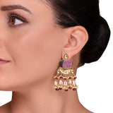 GOLD PLATED CHAITRA MULTICOLOR LONG EARRINGS