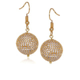 Studded Zircon Gold Earrings