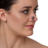 SILVER PLATED SARGAM BLACK ZIRCON NOSE PIN