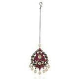 Silver Plated Kundan Lotus Tika