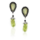 BLUE IOLITE PERIDOT DROP EARRINGS