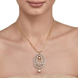 ZIRCON PEARL DROP PENDANT