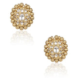 KUNDAN GOLDEN BALL OVAL EARRING
