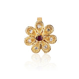 GOLD PLATED SARGAM RED ZIRCON NOSE PIN