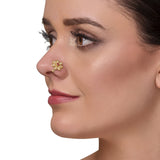 GOLD PLATED SARGAM RED ZIRCON NOSE PIN