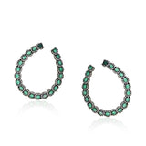 GREEN ONYX WHITE CHAND EARRINGS