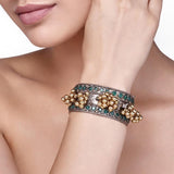 OXIDIZED GREEN ONYX BANGLE