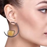 Calcedony Moon Shape Earring
