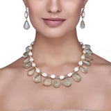 AQUAMARINE DROP PEARL SET