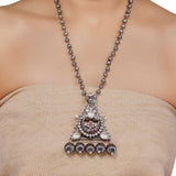 Kundan Silver Ghungroo Pendant