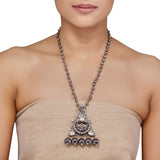 Kundan Silver Ghungroo Pendant