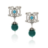 STUDDED ZIRCON TEAR DROP EARRINGS