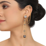 Gold & Silver Plated Mishran Bugadi Kundan Long Earrings