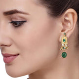 KUNDAN GREEN SQUARE SET