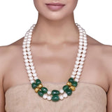 SHELL PEARL GREEN ONYX STRING