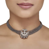 Silver Balls Kundan Pendant