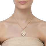 FINE ZIRCON FLOWER PENDANT