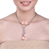 ZIRCON PINK CORAL FLOWER NECKLACE