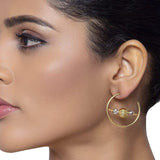 GOLDEN SILVER HOOP EARRING