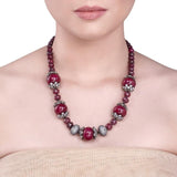 STUDDED ZIRCON RUBY NECKLACE
