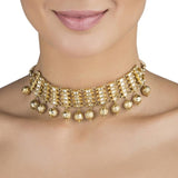 KUNDAN GOLD RECTANGLE NECKLACE