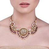 KUNDAN ROUND STATEMENT NECKLACE