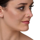 GOLD PLATED SARGAM WHITE ZIRCON NOSE PIN