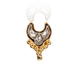 GOLD AND SILVER PLATED SARGAM WHITE KUNDAN NOSE PIN