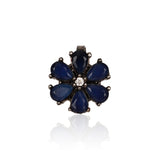 SILVER PLATED SARGAM BLUE STUDDED NOSE PIN