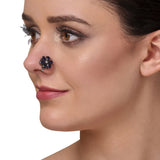 SILVER PLATED SARGAM BLUE STUDDED NOSE PIN