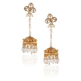 KUNDAN GOLD FLOWER EARRINGS