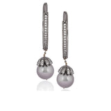 VICTORIAN GREY HOOP EARRINGS