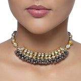 OXIDIZED KUNDAN GHUNGROO NECKLACE