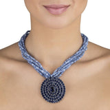 STUDDED BLUE IOLITE ROUND NECKLACE