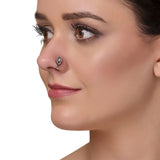 SILVER PLATED SARGAM WHITE STUDDED NOSE PIN