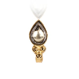 SILVER AND GOLD PLATED SARGAM WHITE KUNDAN NOSE PIN