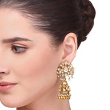 Gold and Pearl Kundan Jhumki