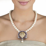 STUDDED RUBY TEMPLE NECKLACE