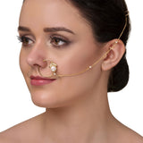 GOLD PLATED SARGAM WHITE STUDDED NOSE PIN