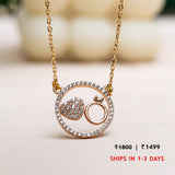 Dainty Rose Plated Zircon Promise Pendant Necklace