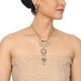 Gold & Silver Plated Mishran Kundan Lariat Set