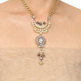 Gold & Silver Plated Mishran Kundan Lariat Set