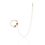 GOLD PLATED SARGAM RED KUNDAN NOSE PIN