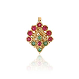 GOLD PLATED SARGAM RED GREEN NOSE PIN