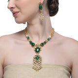 Samyukta Kundan Green Onyx Necklace Set