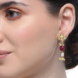 Samyukta Kundan Pearl Ruby Necklace Set