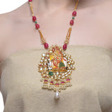 Samyukta Kundan Hand Painted Radha Shyam Necklace Set