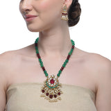 Samyukta Kundan Green Onyx Necklace Set