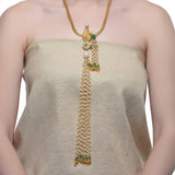 Samyukta Peacock Kundan Pearl Tassel Necklace