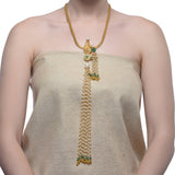 Samyukta Peacock Kundan Pearl Tassel Necklace